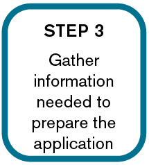 Step 3: Gather information needed to prepare the application